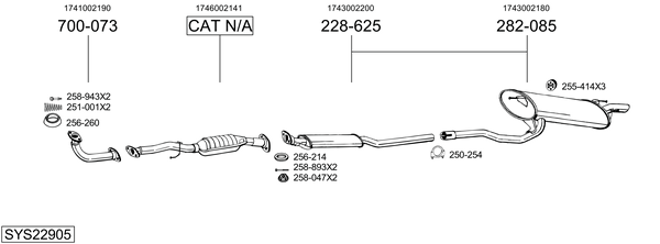 Sistema de gases de escape Toyota AVENSIS Liftback