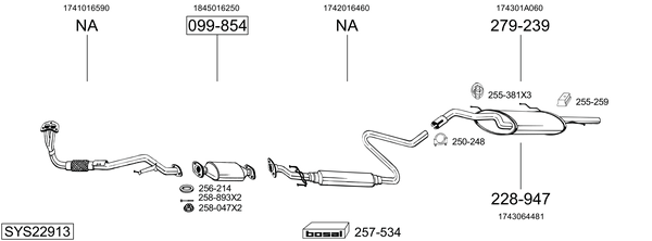 Sistema de gases de escape BOSAL SYS22913