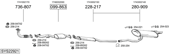 Sistema de gases de escape Toyota CARINA E VI Sportswagon