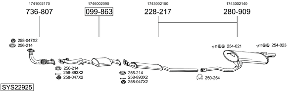 Sistema de gases de escape Toyota CARINA E VI Saloon
