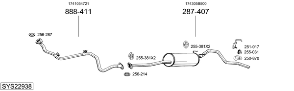 Sistema de gases de escape Toyota HILUX V Pickup