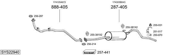 Sistema de gases de escape Toyota HILUX V Pickup