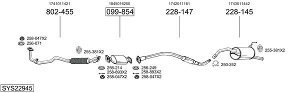 Sistema de gases de escape Toyota STARLET