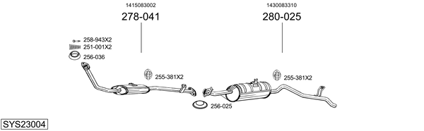 Sistema de gases de escape BOSAL SYS23004