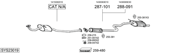 Sistema de gases de escape Suzuki SWIFT II Hatchback