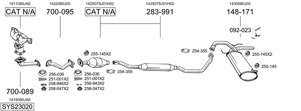 Sistema de gases de escape Suzuki SX4