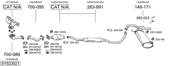 Sistema de gases de escape Suzuki SX4