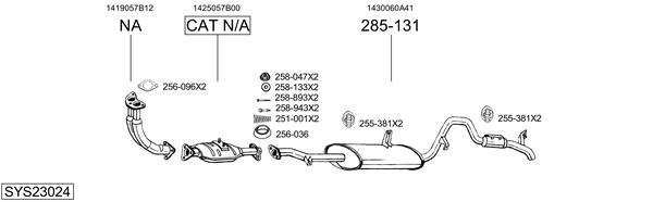 Sistema de gases de escape Suzuki VITARA Cabrio