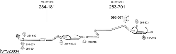 Sistema de gases de escape BOSAL SYS23034