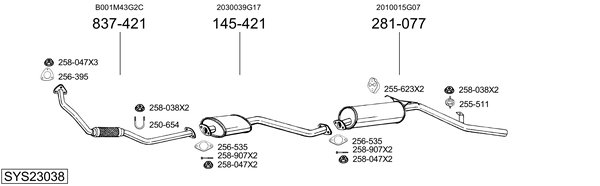 Sistema de gases de escape Nissan PICK UP