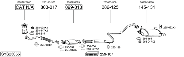 Sistema de gases de escape BOSAL SYS23055