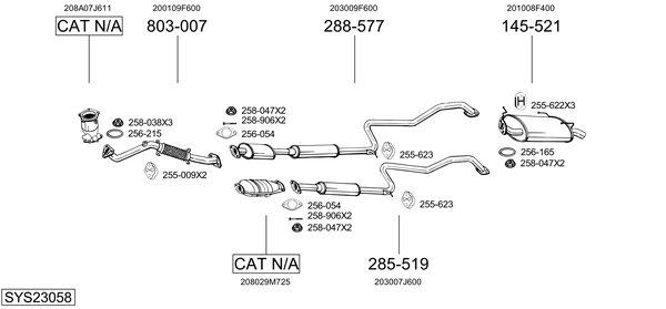 Sistema de gases de escape Nissan PRIMERA Traveller
