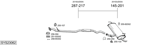 Sistema de gases de escape Nissan QASHQAI I