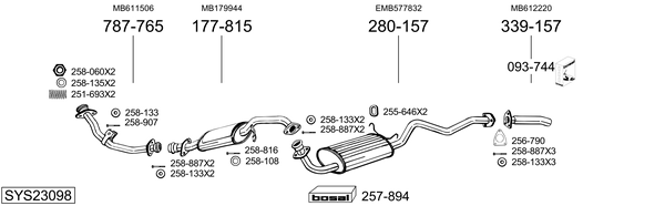 Sistema de gases de escape BOSAL SYS23098