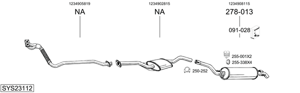 Sistema de gases de escape Mercedes-Benz 123 Coupe