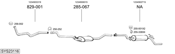 Sistema de gases de escape BOSAL SYS23116