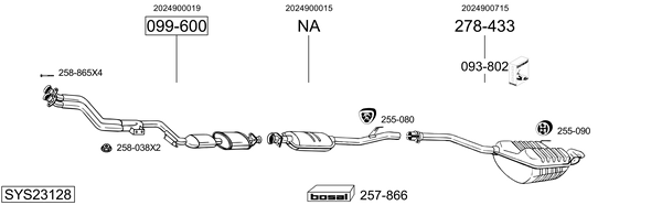 Sistema de gases de escape Mercedes-Benz C-CLASS