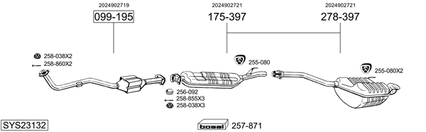 Sistema de gases de escape Mercedes-Benz C-CLASS