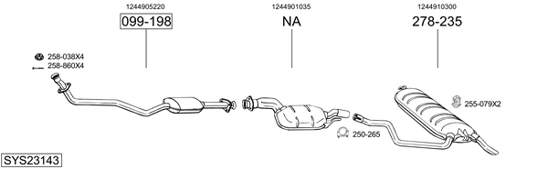 Sistema de gases de escape Mercedes-Benz E-CLASS T-Model