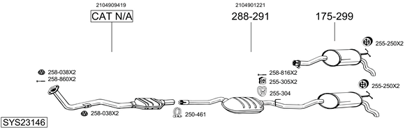 Sistema de gases de escape Mercedes-Benz E-CLASS