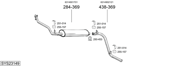 Sistema de gases de escape BOSAL SYS23149
