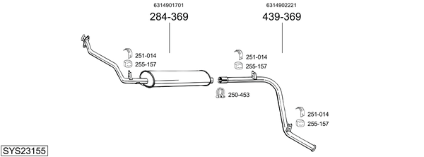 Sistema de gases de escape BOSAL SYS23155