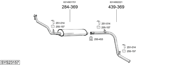 Sistema de gases de escape BOSAL SYS23157