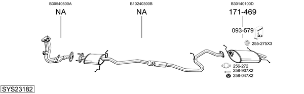 Sistema de gases de escape BOSAL SYS23182