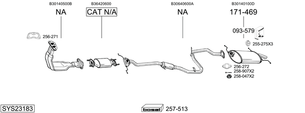 Sistema de gases de escape BOSAL SYS23183