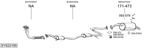 Sistema de gases de escape Mazda 323 C IV