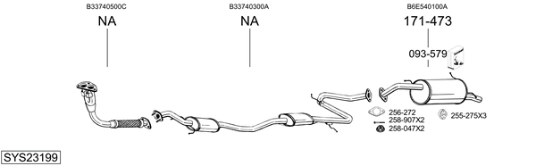 Sistema de gases de escape Mazda 323 F IV