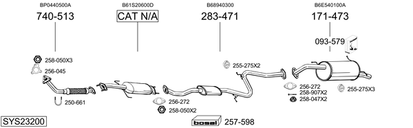 Sistema de gases de escape Mazda 323 F IV