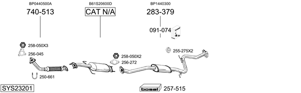 Sistema de gases de escape Mazda 323 S IV