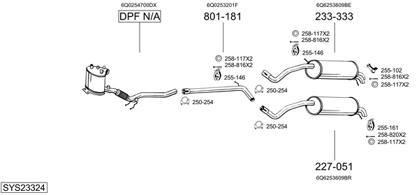 Sistema de gases de escape Vw POLO IV