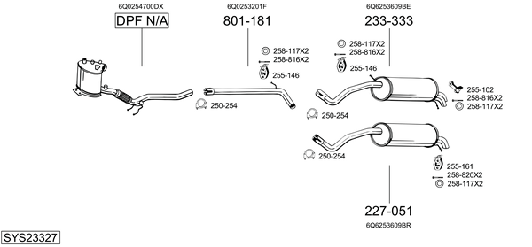 Sistema de gases de escape Vw POLO IV