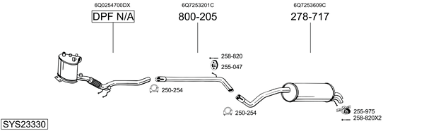 Sistema de gases de escape Skoda ROOMSTER