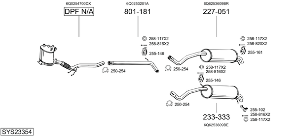 Sistema de gases de escape Seat IBIZA III