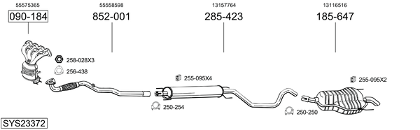 Sistema de gases de escape Vauxhall ZAFIRA Mk II