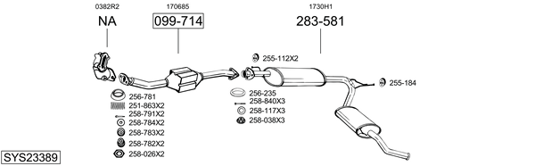 Sistema de gases de escape Citroën JUMPER I Platform/Chassis