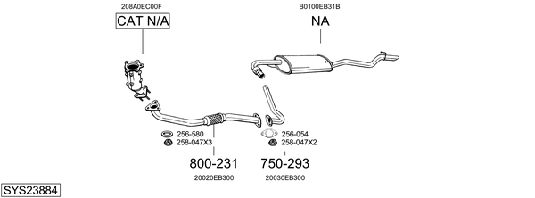 Sistema de gases de escape Nissan NAVARA NP300 Platform/Chassis