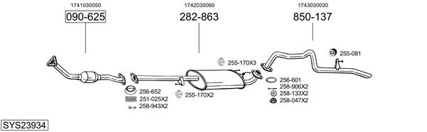 Sistema de gases de escape Toyota LAND CRUISER PRADO
