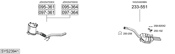 Sistema de gases de escape Vw GOLF VAN VI Variant