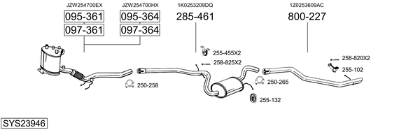 Sistema de gases de escape Skoda OCTAVIA II Combi