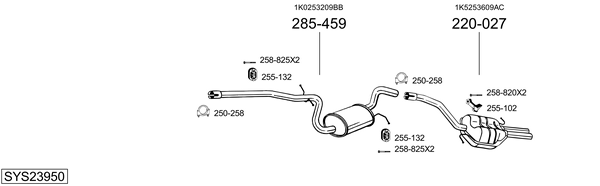 Sistema de gases de escape Skoda OCTAVIA II Combi