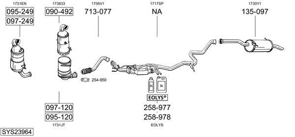 Sistema de gases de escape BOSAL SYS23964