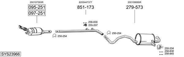 Sistema de gases de escape Renault MEGANE III Grandtour