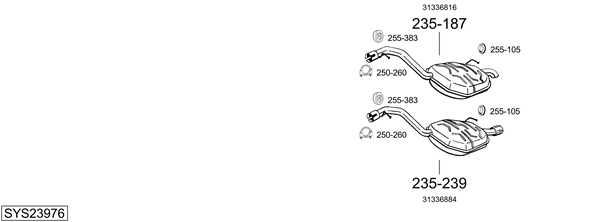 Sistema de gases de escape Volvo V70 III