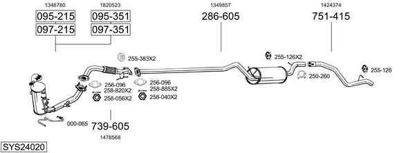 Sistema de gases de escape Ford FOCUS II Estate Van