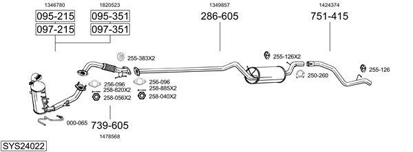 Sistema de gases de escape Ford FOCUS II Estate Van