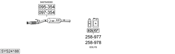 Sistema de gases de escape Peugeot 807